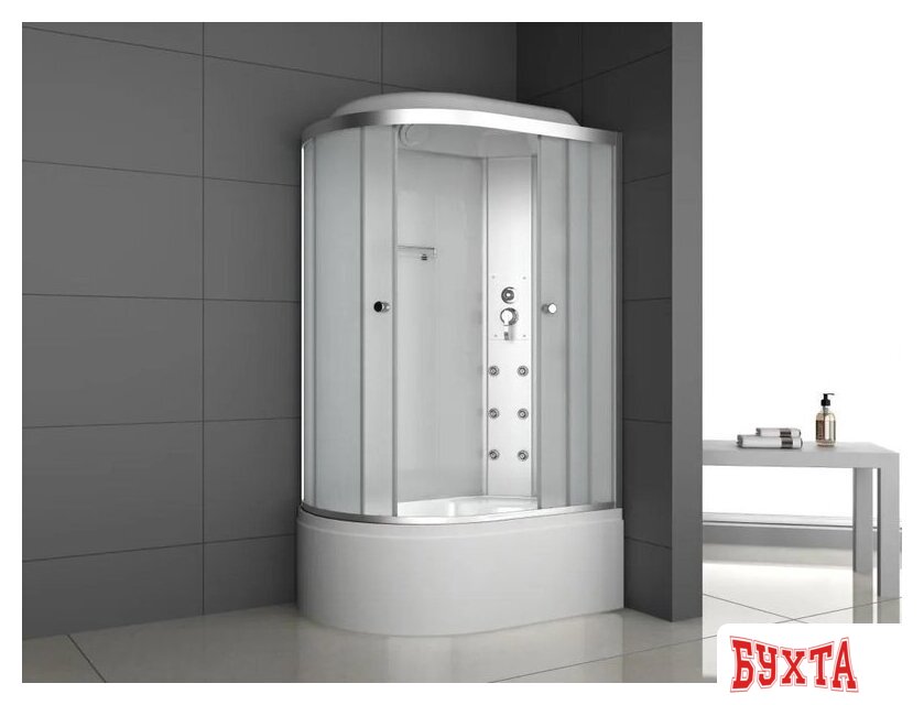 Душевая кабина Oda 8037BMR (белый/матовое стекло) 3
