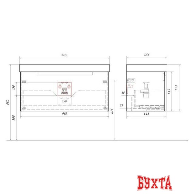 Мебель для ванных комнат Aqwella Тумба под умывальник Vancouver VAN01101 5