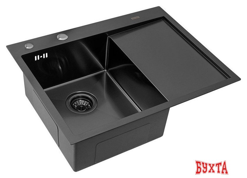 Кухонная мойка ARFEKA ECO AR 650*500 L BLACK PVD NANO