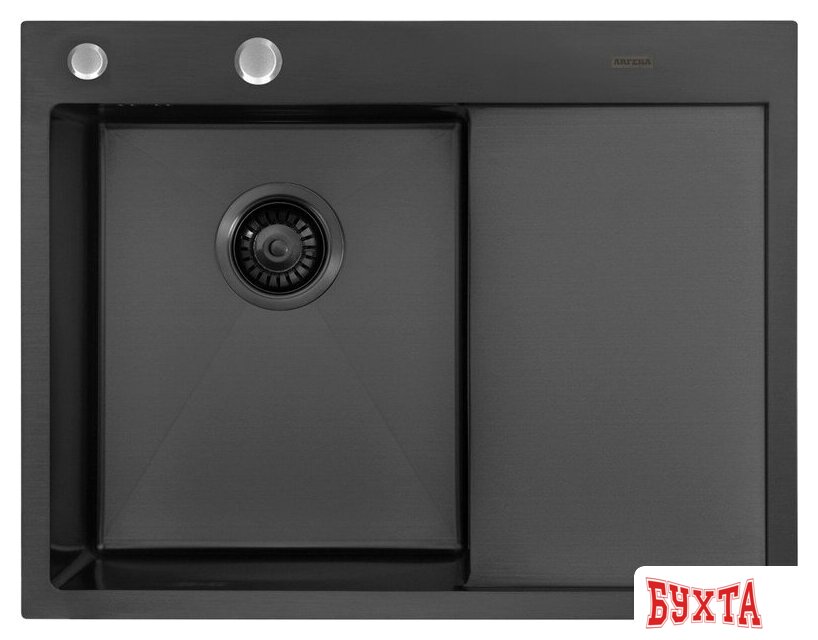 Кухонная мойка ARFEKA ECO AR 650*500 L BLACK PVD NANO 2
