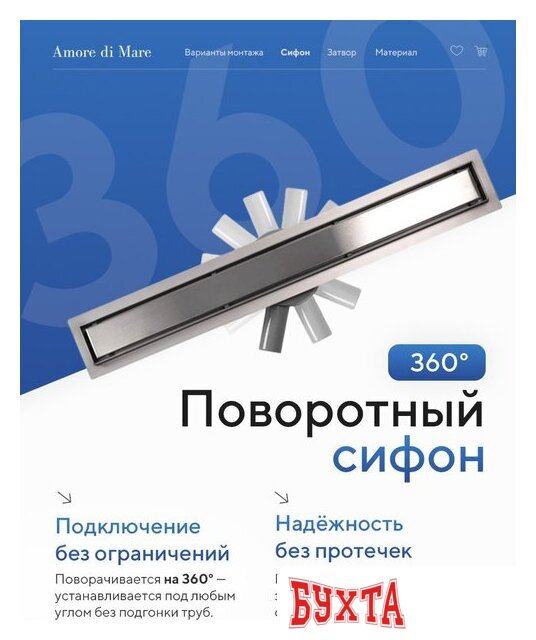 Душевой трап Amore di Mare Verso SD-70 (хром) 2