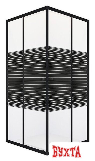 Душевой уголок Domani-Spa Shape 2 99 DS04Sp99(2)L0St00.Gt-Black (графит/прозрачное stripe стекло) 1