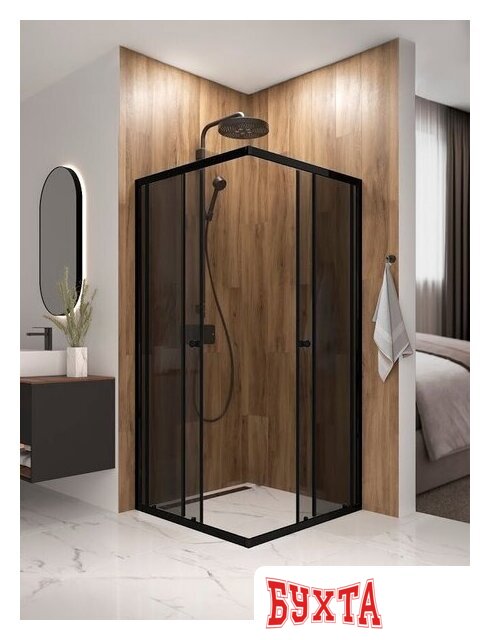Душевой уголок Domani-Spa Shape 2 99 DS04Sp99(2)L0T00.Gt-Black (графит/тонированное стекло) 2