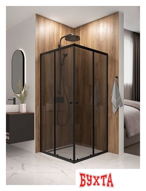 Душевой уголок Domani-Spa Shape 2 99 DS04Sp99(2)L0T00.Gt-Black (графит/тонированное стекло) 3