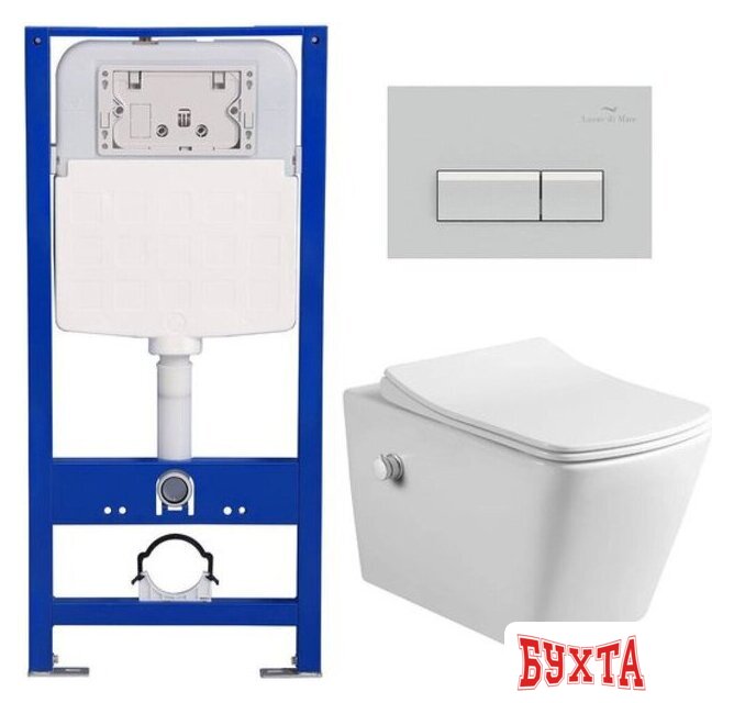 Унитаз подвесной Amore di Mare Garda Bidet P310X + QuickFit 50114 + кнопка 404CH