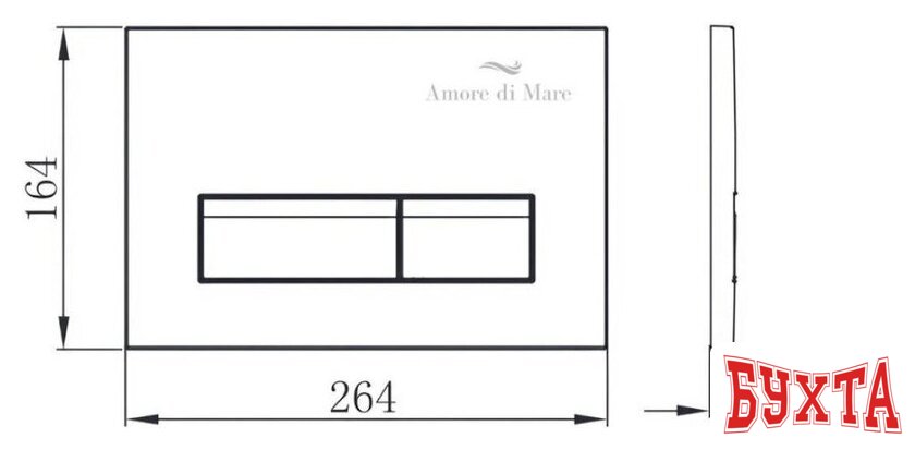 Унитаз подвесной Amore di Mare Garda Bidet P310X + QuickFit 50114 + кнопка 404CH 4