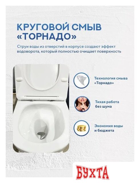 Унитаз подвесной Amore di Mare Elsa Tornado P312-T + QuickFit 50114 + кнопка 303CH 4