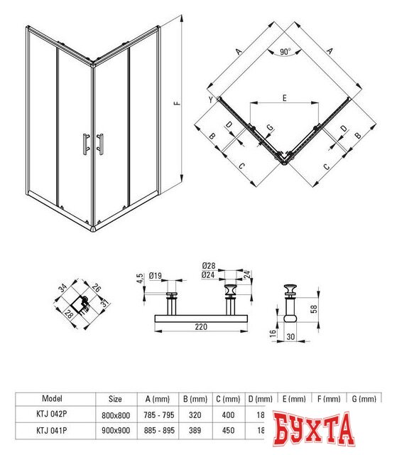 Душевой уголок Deante Jasmin Plus KTJ 041P 3
