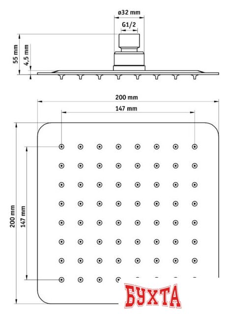 Верхний душ Deante Floks NAC 005K 2