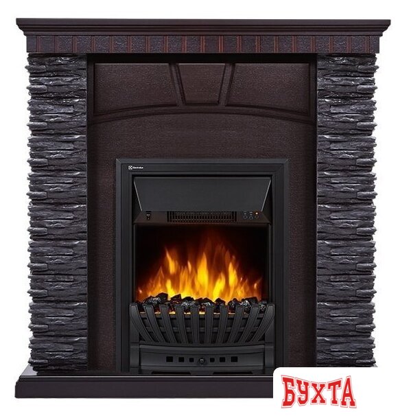 Портал Firelight Porto Classic (камень черный/шпон венге) 1