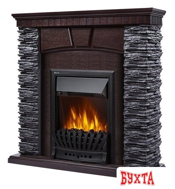 Портал Firelight Porto Classic (камень черный/шпон венге) 2