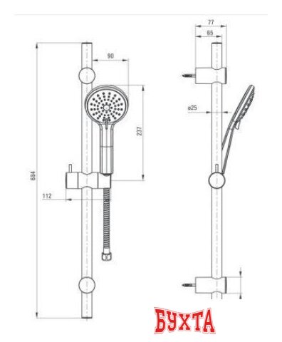 Душевой гарнитур Deante Jasmin Nero NGJ N51K 2