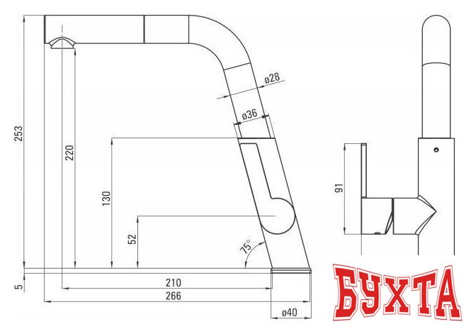 Смеситель Deante Silia Steel BQS F73M 2