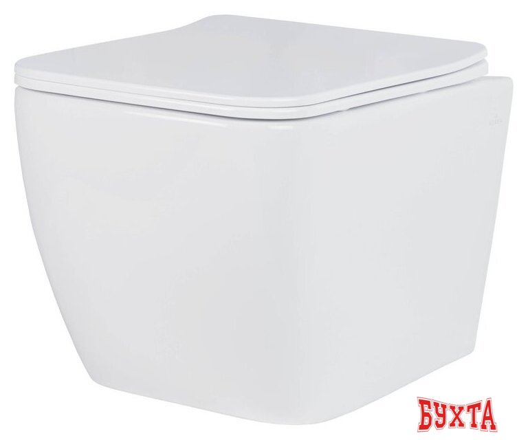 Унитаз подвесной Roxen Cube в комплекте с инсталляцией StounFix Dual Fresh 6 в 1 968469 (кнопка: брашированное золото) 3