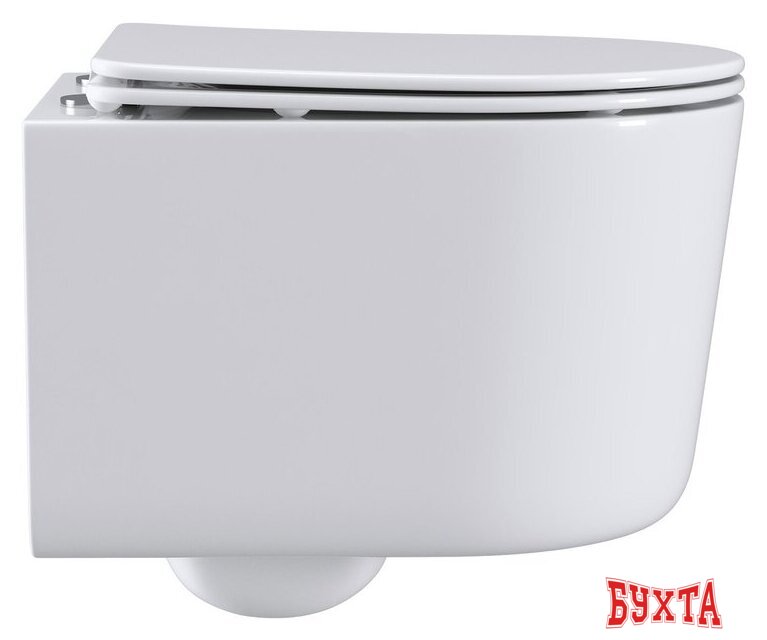 Унитаз подвесной Roxen Simple compact в комплекте с инсталляцией StounFix Dual Fresh 6 в 1 968480 (кнопка: брашированное золото) 4