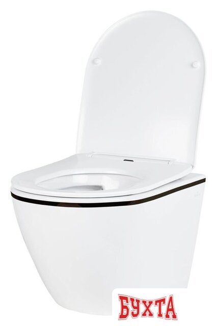 Унитаз подвесной Roxen Antares Black в комплекте с инсталляцией StounFix Dual Fresh 6 в 1 968427 (кнопка: сатин) 5