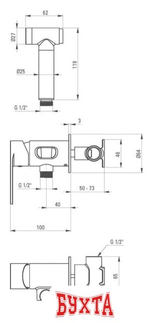 Гигиенический душ Deante Alpinia BGA_Z34M 2