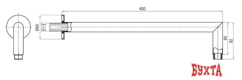 Держатель верхнего душа Deante Cascada NAC 045K 2