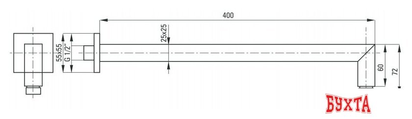Держатель верхнего душа Deante Cascada NAC 049K 2