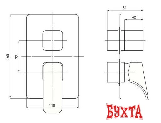 Смеситель без скрытого механизма Deante Hiacynt BXY NQHM 2