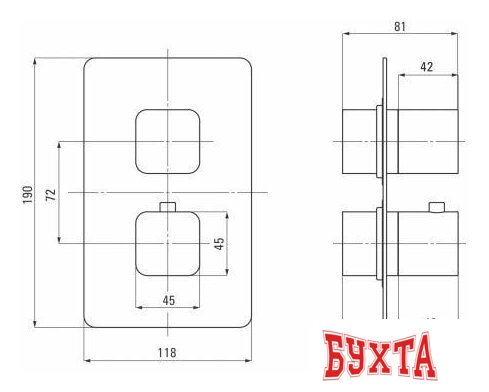 Смеситель без скрытого механизма Deante Box BXY NECT 2