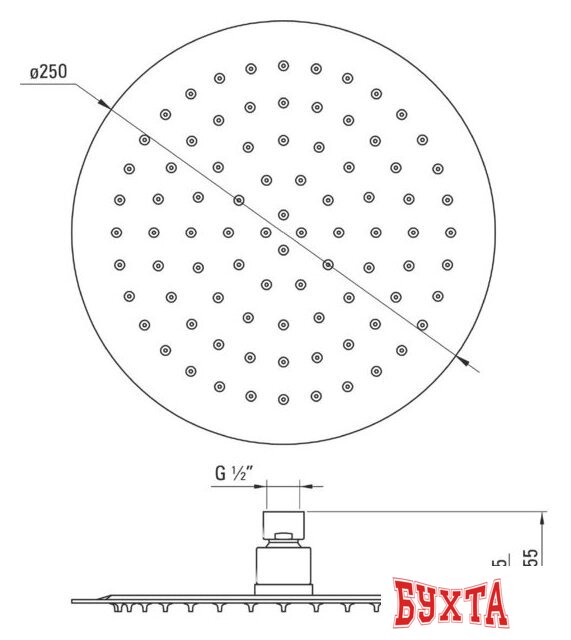Верхний душ Deante Floks NAC 600K 2