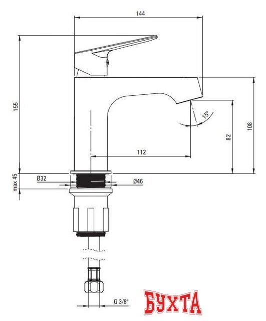 Смеситель Deante Chaber BGC 020K 3