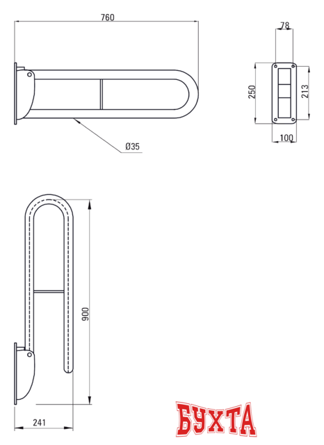 Держатель для полотенца Deante Vital NIV 041D (полированная сталь) 3
