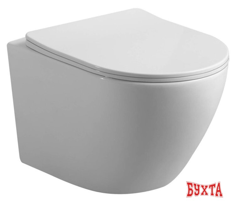 Унитаз подвесной Roxen Antares в комплекте с инсталляцией StounFix Dual Fresh 6 в 1 968451 (кнопка: брашированное золото) 4