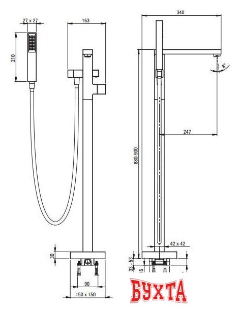 Смеситель Deante Hiacynt BQH 017M 3