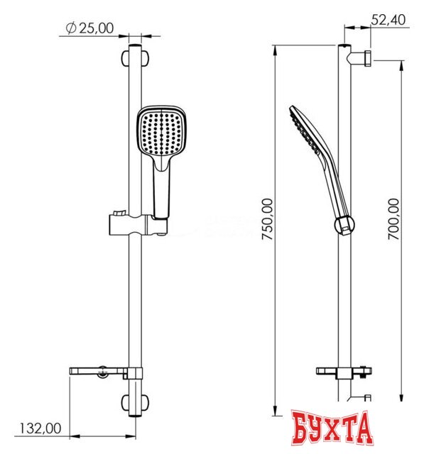 Душевой гарнитур Teska Veno Ganj AKS6100 4