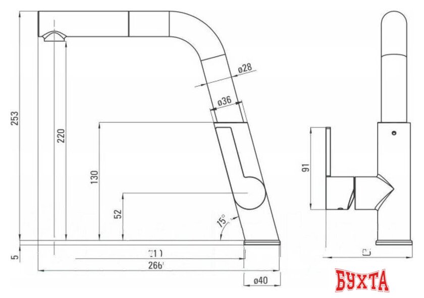 Смеситель Deante Silia BQS Z73M 5
