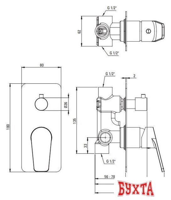 Смеситель Deante Jasmin Nero BGJ N44P 3