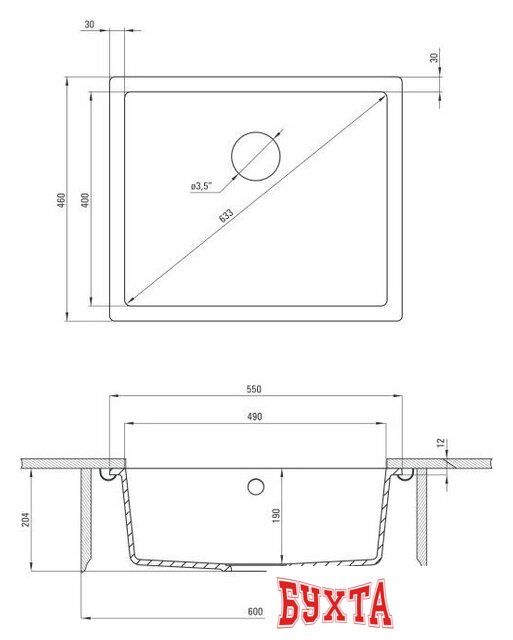 Кухонная мойка Deante Corda ZQA N10C (черный) 2