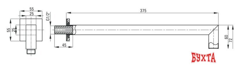 Держатель верхнего душа Deante Cascada NAC N46K 2