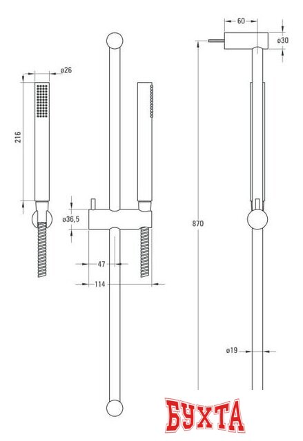 Душевая гарнитура Deante Karbo NCC B51K 4