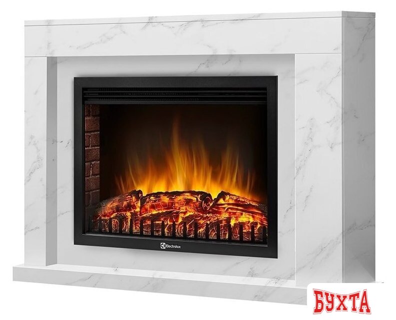 Портал Firelight Simple 25 (белый мрамор) 2