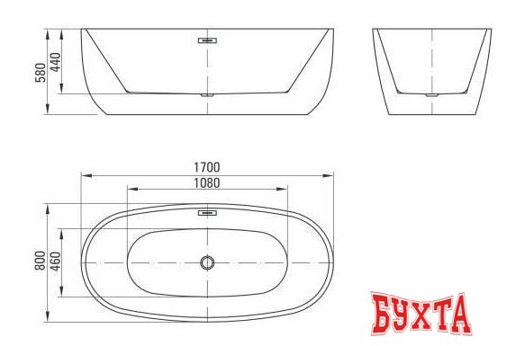 Ванна Deante Alpinia KDU 017W 170x80 5