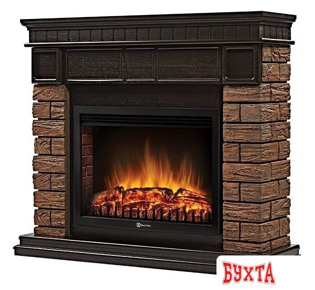 Портал Firelight Bricks Wood 25 (камень темный/шпон венге) 2