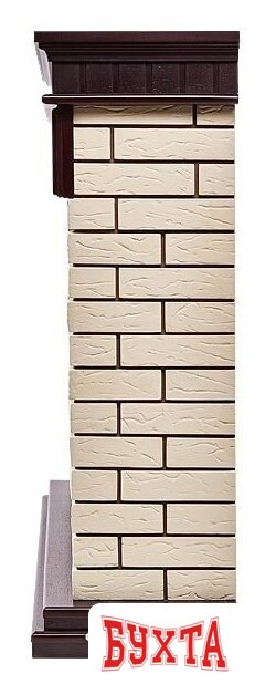 Портал Firelight Bricks 25 (камень бежевый/шпон темный дуб) 3