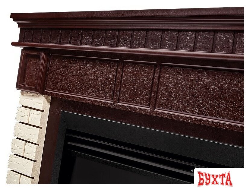 Портал Firelight Bricks 25 (камень бежевый/шпон темный дуб) 5