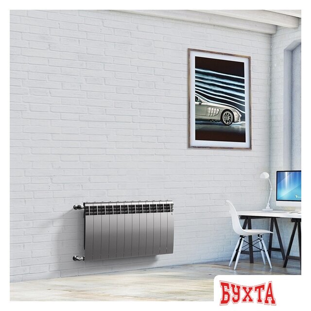 Биметаллический радиатор Royal Thermo BiLiner 500 Silver Satin (10 секций) 2