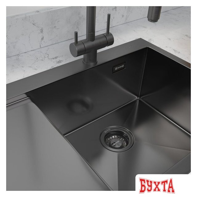 Кухонная мойка ZorG ZRN 5080 Premium R PVD Gunblack 2