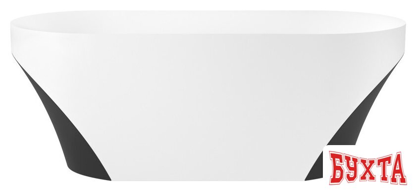 Ванна Wellsee Croquis 166x77 230302001 (отдельностоящая ванна матовый белый/матовый черный, экран, ножки, сифон-автомат хром) 3