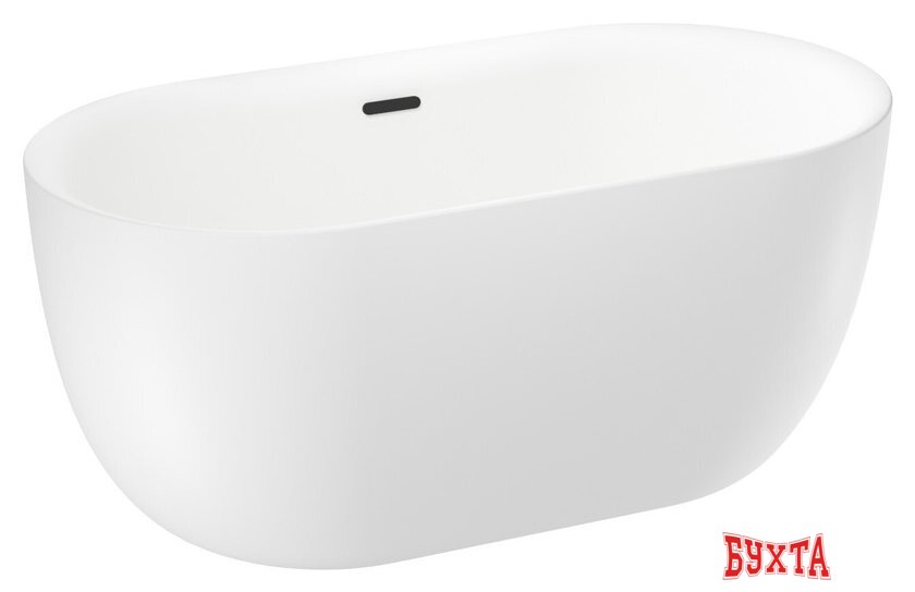 Ванна Wellsee Chic Riviera 149x78 236801003 (отдельностоящая ванна белый глянец, экран, ножки, сифон-автомат матовый черный) 2