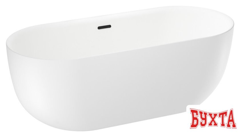 Ванна Wellsee Chic Riviera 170x76 236802003 (отдельностоящая ванна белый глянец, экран, ножки, сифон-автомат матовый черный) 2