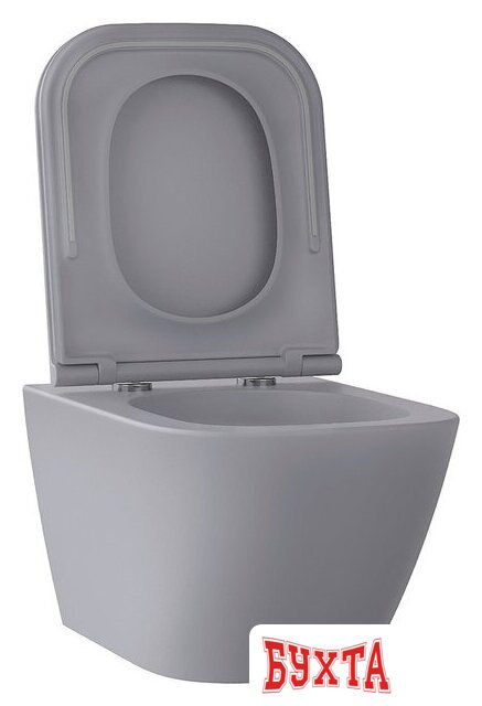Унитаз подвесной Wellsee Pure BY Wellsee RimFree 182605001 (чаша, пневмокрышка, матовый серый) 2