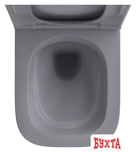 Унитаз подвесной Wellsee Pure BY Wellsee RimFree 182605001 (чаша, пневмокрышка, матовый серый) 3