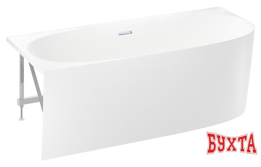 Ванна Wellsee Belle Spa 2.0 170x75 235805001 (пристенная ванна (левая) белый глянец, экран, каркас, сифон-автомат хром) 2