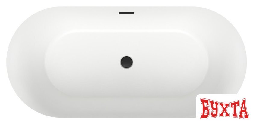 Ванна Wellsee Croquis 166x77 230302003 (отдельностоящая ванна матовый белый/матовый черный, экран, ножки, сифон-автомат матовый черный) 4